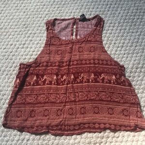 Loose burgendy tank top